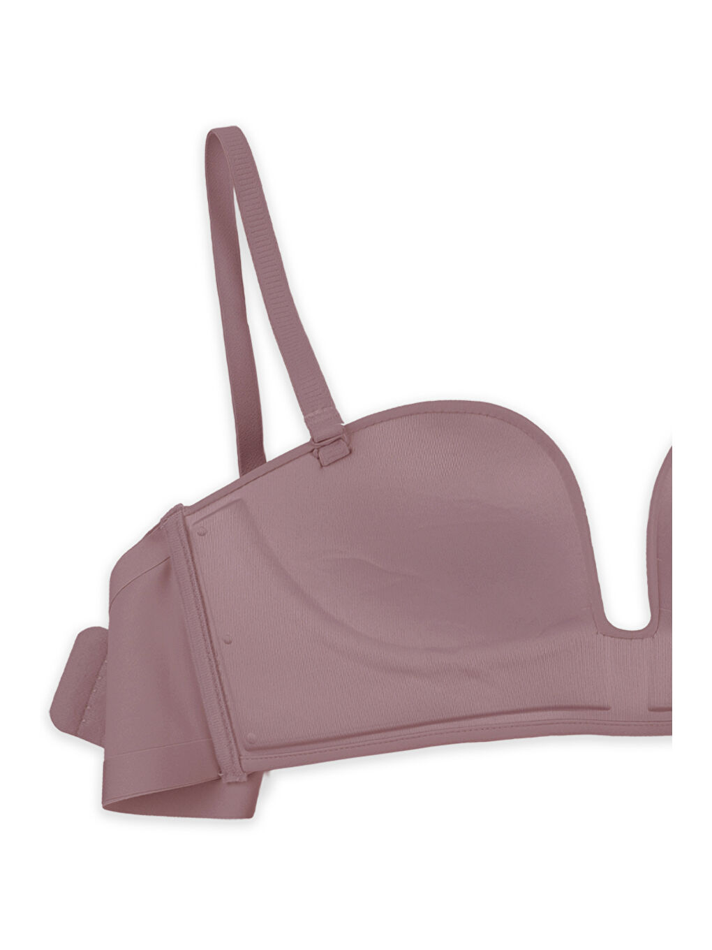 Kahverengi Derin Dekolte Destekli Dikişsiz Sütyen-2