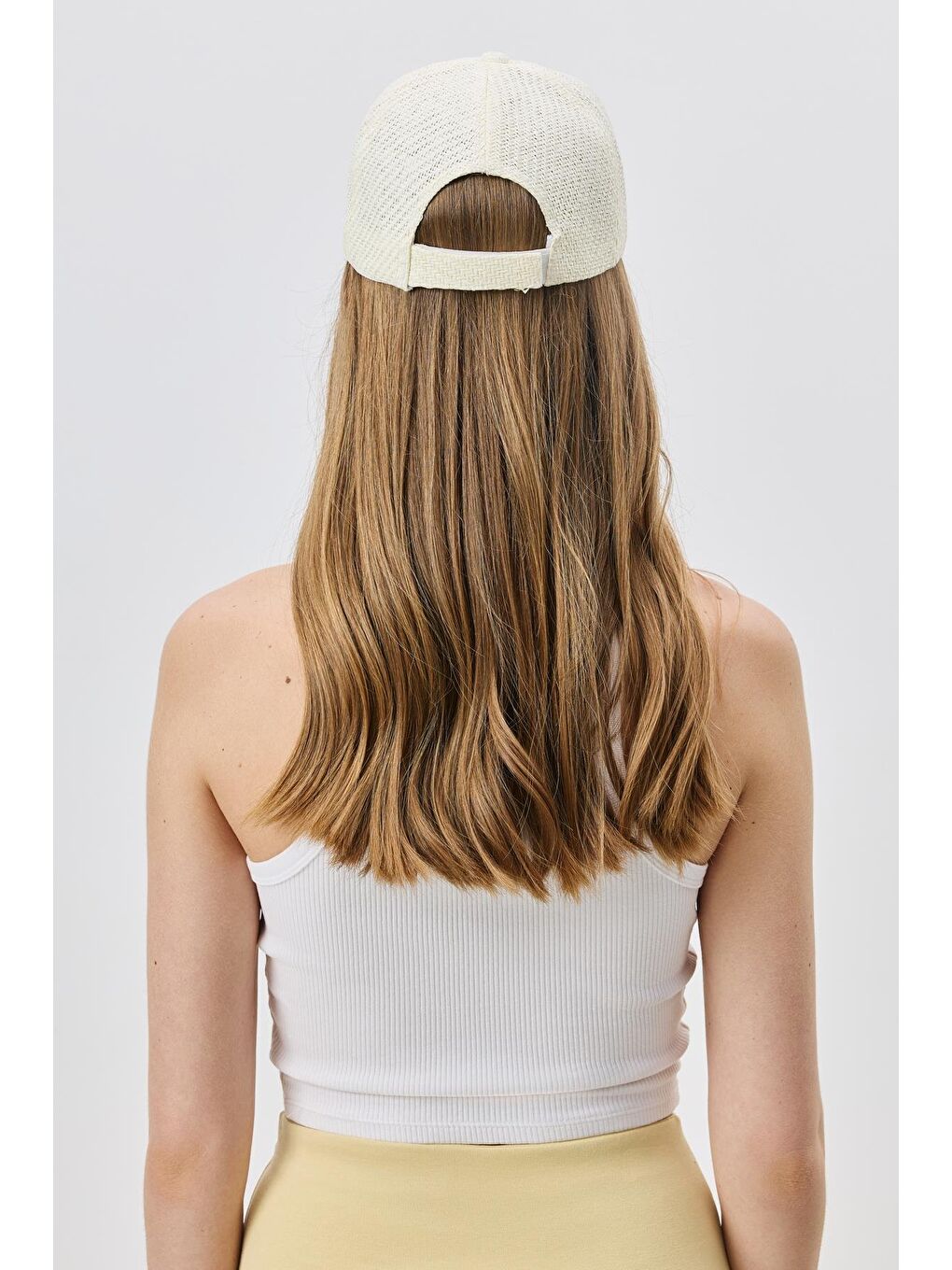 Ekru Hasır Kep Şapka Y8211 Krem-2