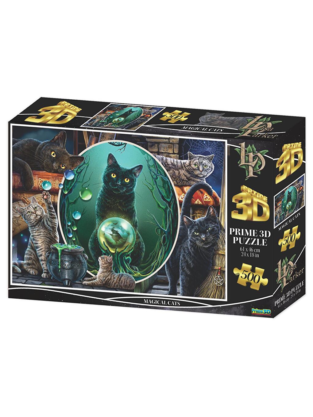 Prime 3D Renksiz Sihirli Kediler 500 Parça Yetişkin Puzzle 10411