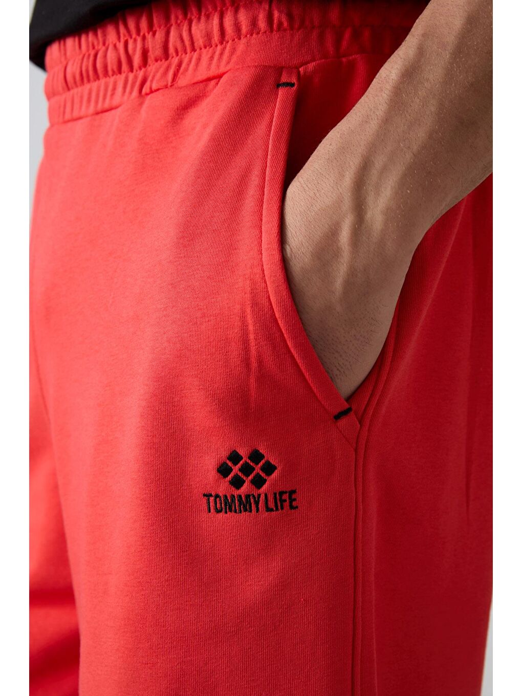 TOMMYLIFE Kırmızı Fiesta Pamuklu Kalın Yumuşak Dokulu Comfort Fit Baskılı Erkek Şort - 81266 - 2