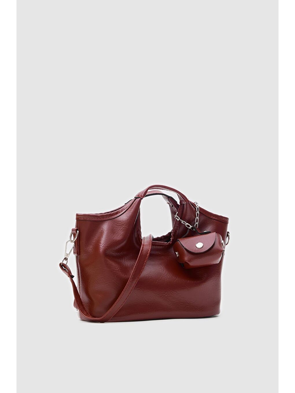 Meruno El Ve Çapraz Çanta Bordo-1