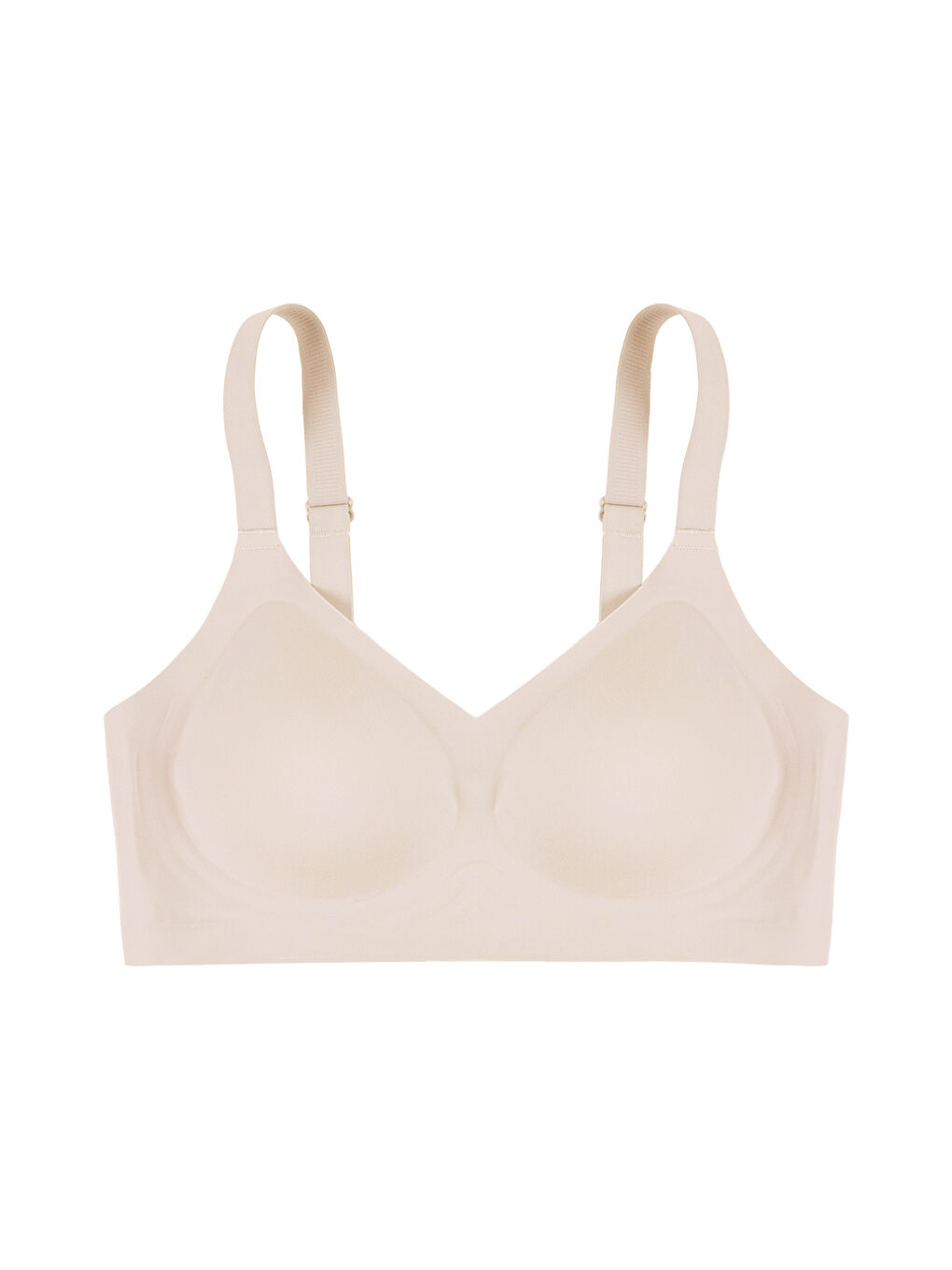 Ekru Balensiz Lazer Dikişsiz Görünmez Çıkarılabilir Pedli Toparlayıcı Sütyen-2