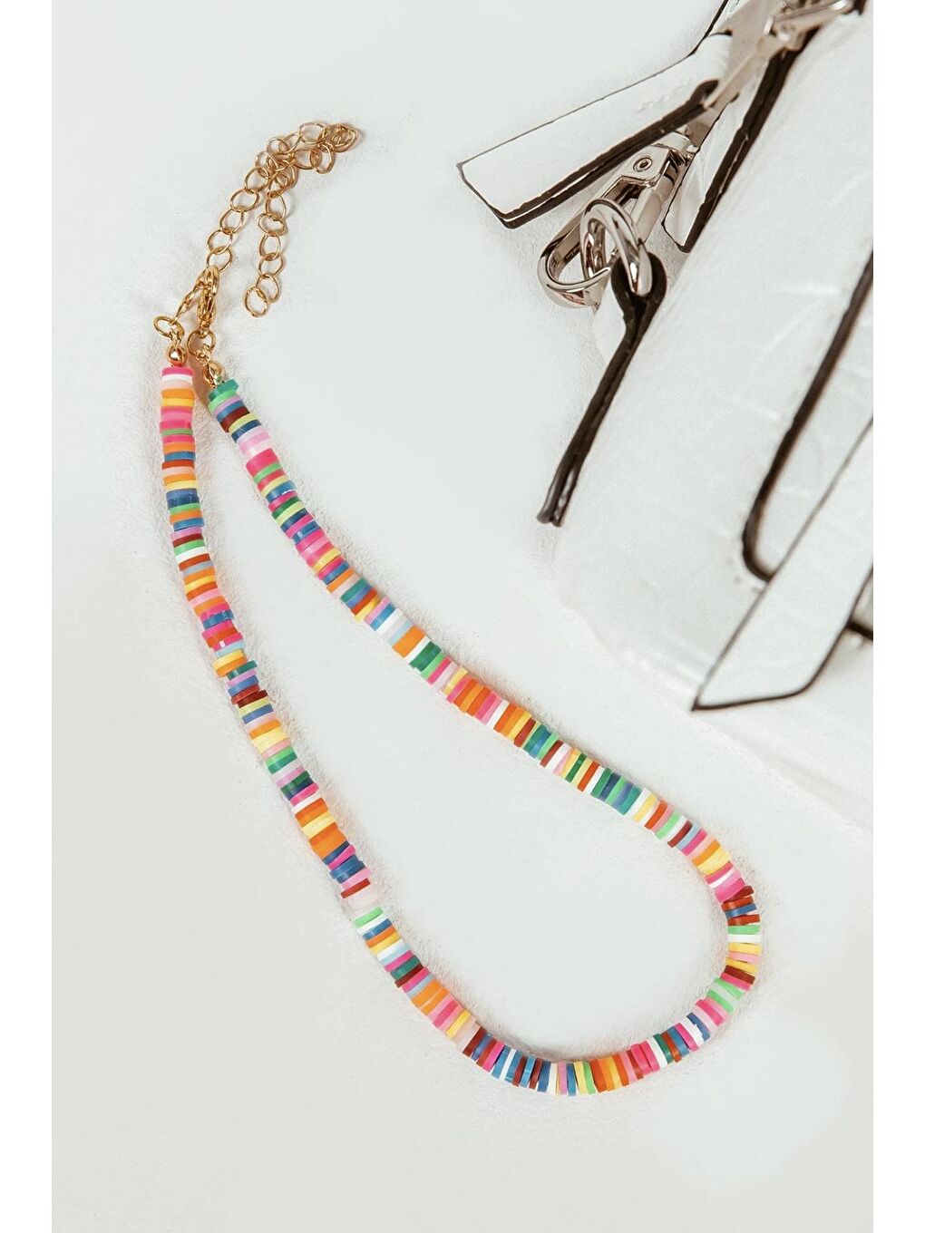 Karışık Rengarenk Fimo Boncuk Kolye