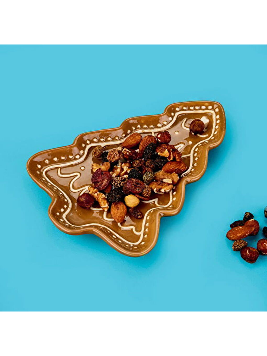 Kitchen Ağaç Seramik Sunum Tabağı - Kahverengi-1