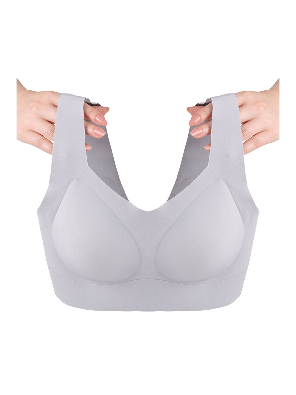 Mavi Balensiz Lazer Dikişsiz Çıkarılabilir Pedli Kalın Askılı Görünmez Sütyen