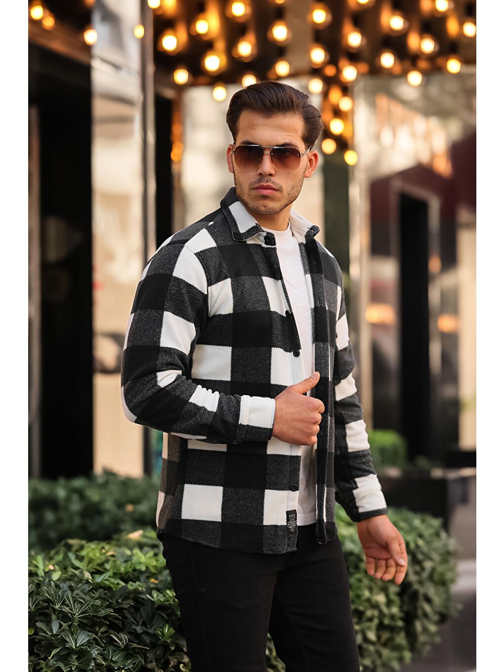 Siyah Kareli Polar Kışlık Oduncu Gömlek XC U16707-2