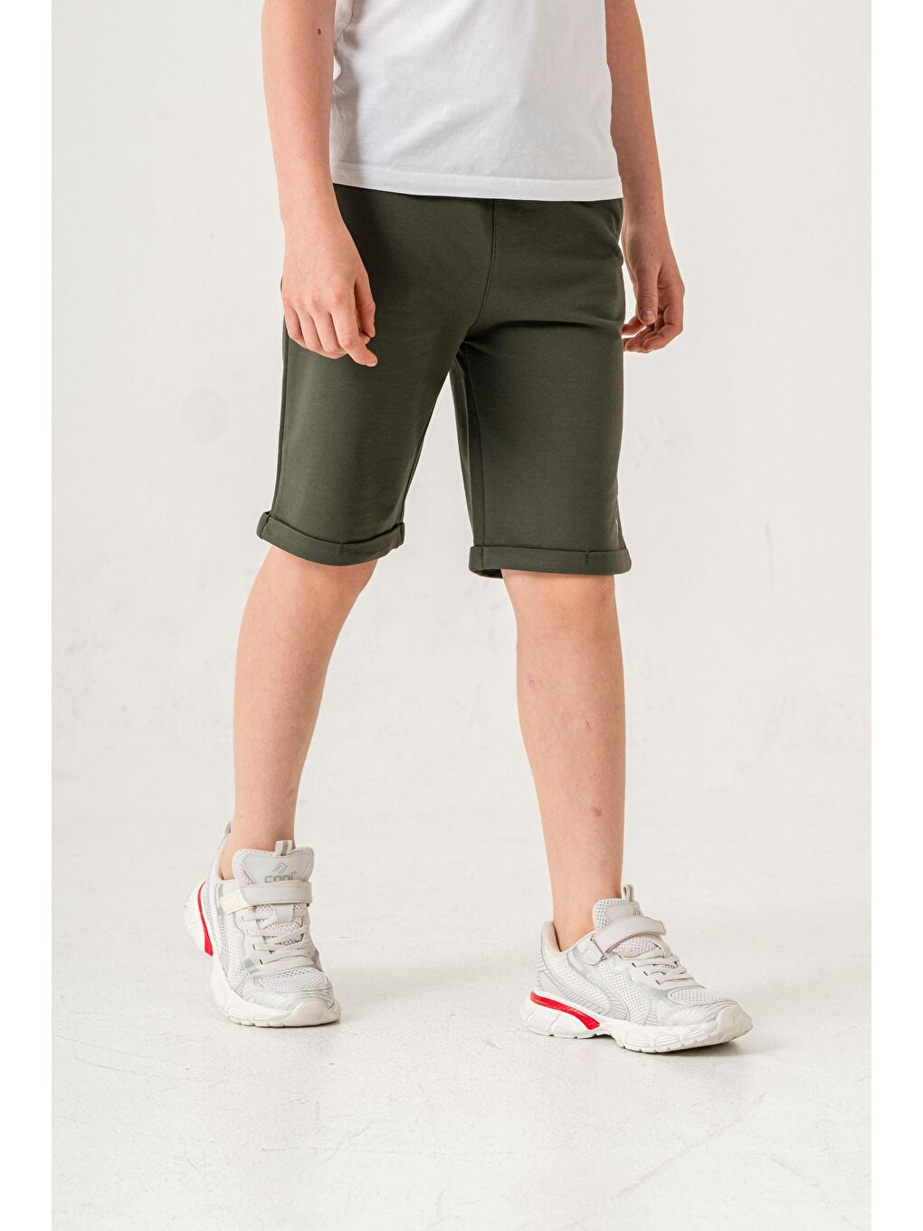 Haki Break Limits Baskılı Arka Cepli Erkek Çocuk Şort-4