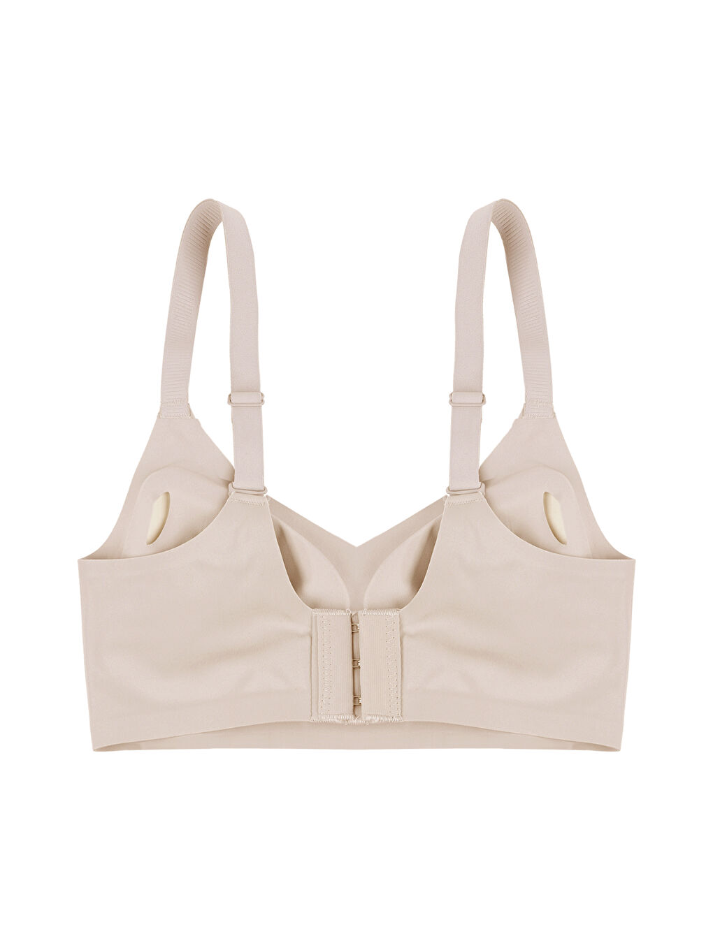 Ekru Balensiz Lazer Dikişsiz Görünmez Çıkarılabilir Pedli Toparlayıcı Sütyen-3