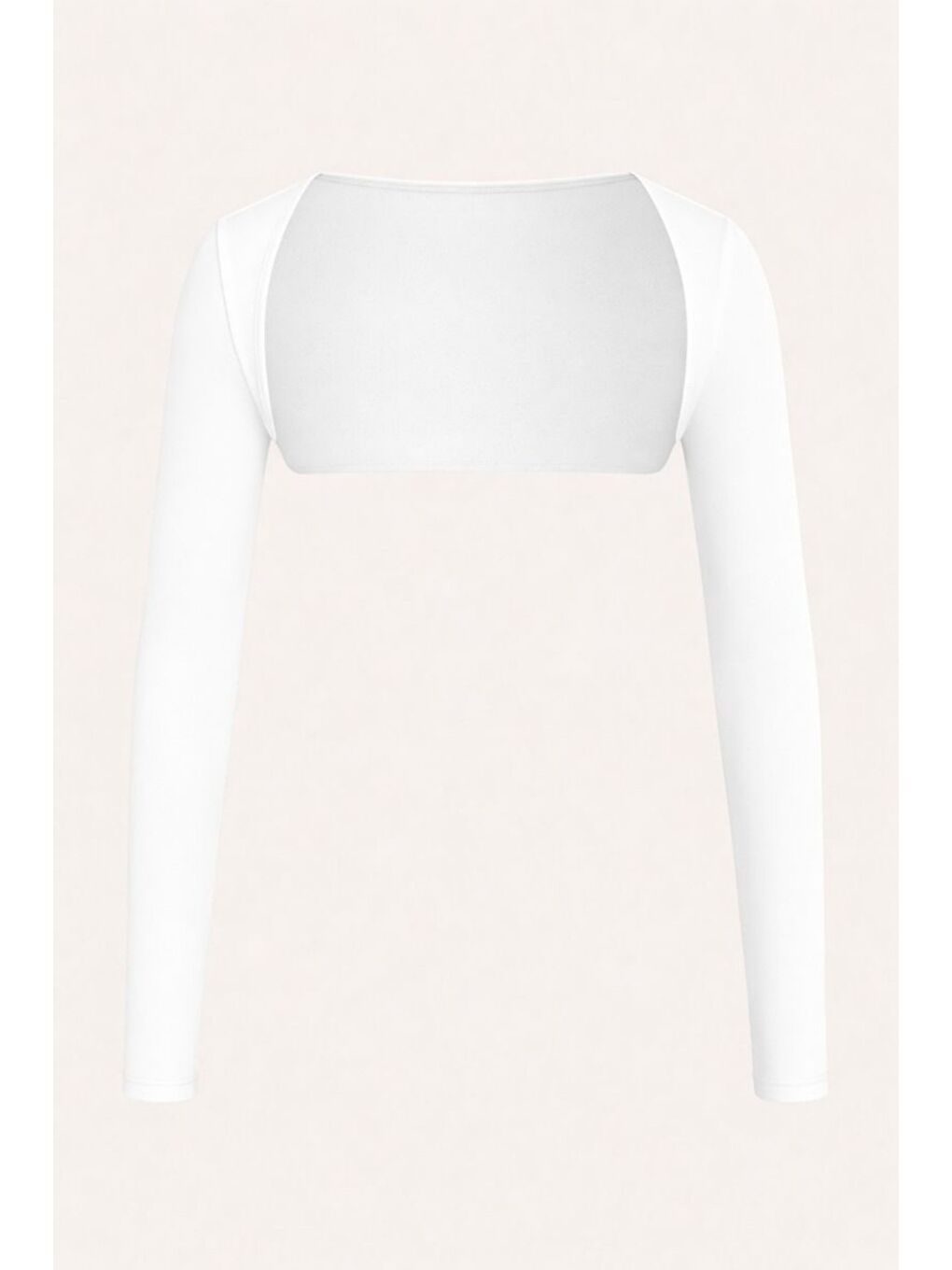 Beyaz Kadın Uzun Kollu Crop Bolero Bluz – Esnek Kumaş, ve Modern Tasarım