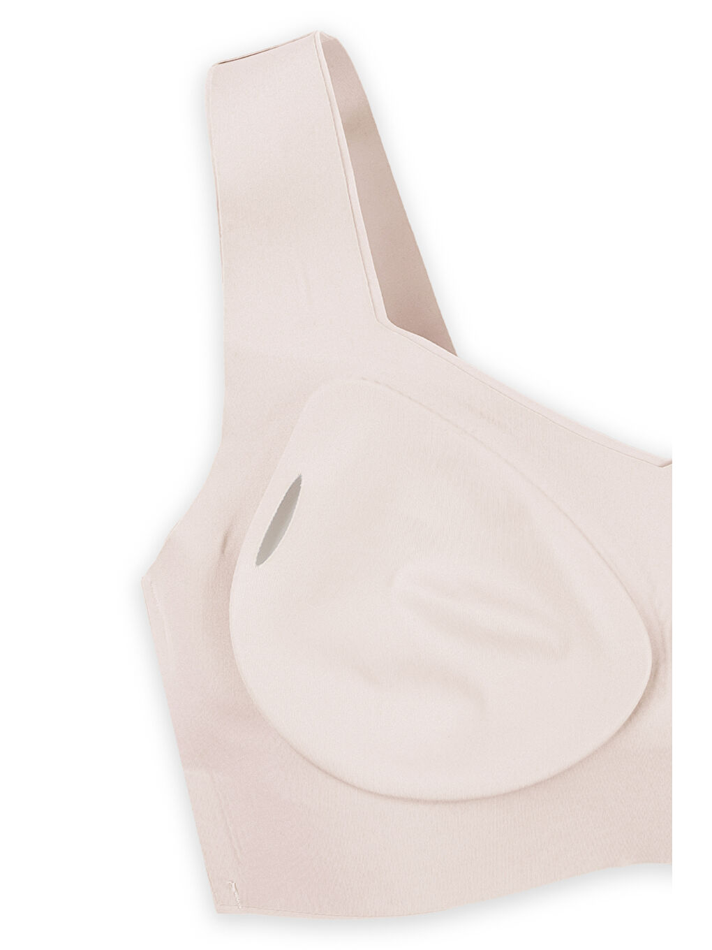 Ekru Balensiz Lazer Dikişsiz Çıkarılabilir Pedli Kalın Askılı Görünmez Sütyen-3