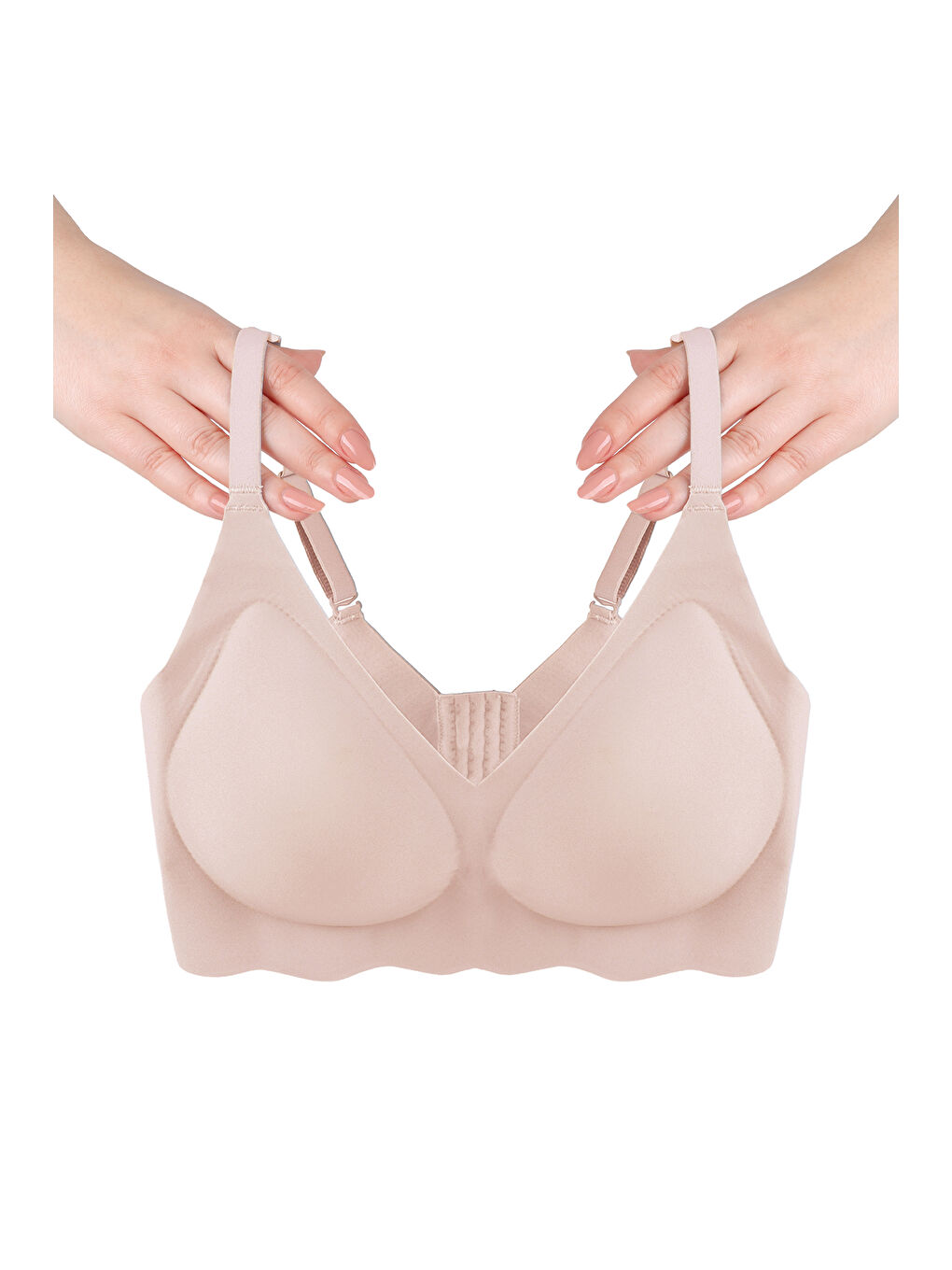 Ekru Balensiz Lazer Dikişsiz Görünmez Çıkarılabilir Pedli Sütyen