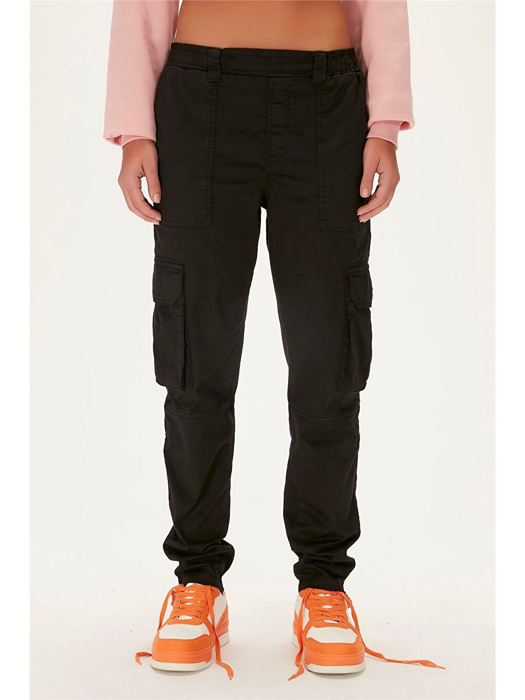 Lara Cargo Sweatpants Siyah Kadın Pantolon