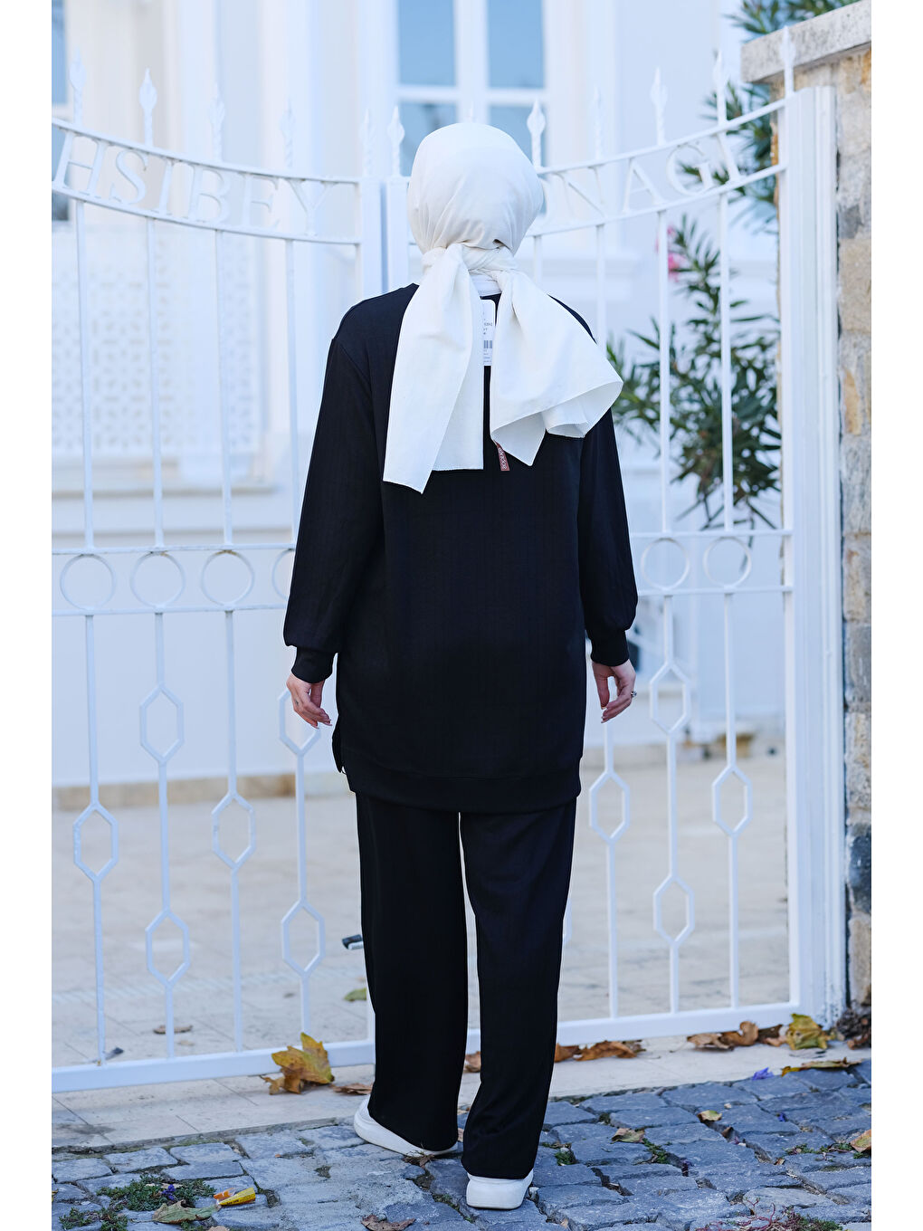 Çizgili Kumaş Takım Siyah-1