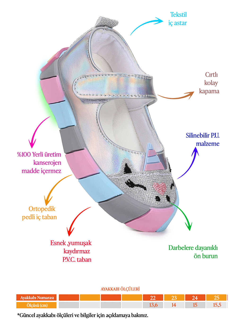 Gri Gilan Cırtlı Işıklı Kız Bebek Babet Ayakkabı-1