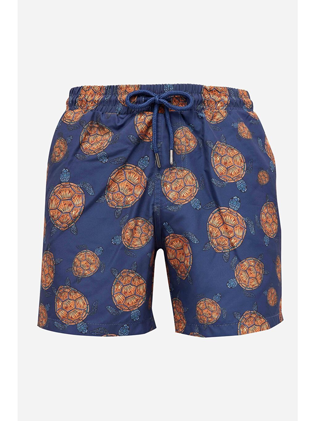 Karışık Erkek Standart Fit Hızlı Kuruyan Desenli Lacivert Mayo Deniz Şortu