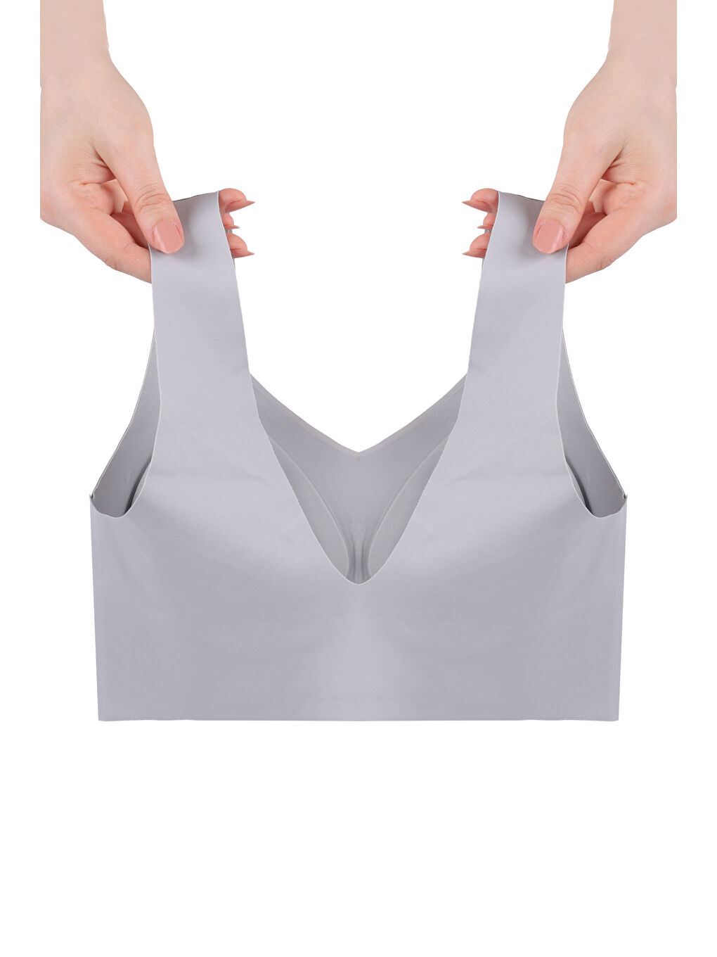 Mavi Balensiz Lazer Dikişsiz Çıkarılabilir Pedli Kalın Askılı Görünmez Sütyen-1