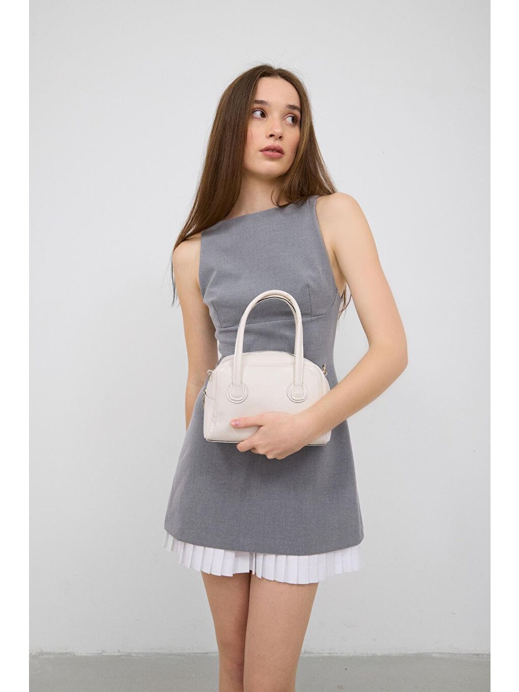 Ekru Mivy Çapraz Çanta Krem-4