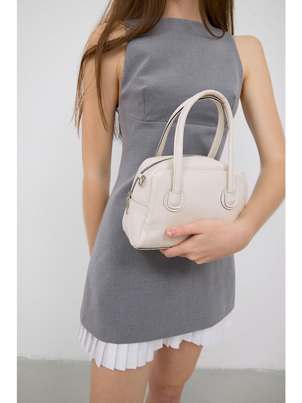 Ekru Mivy Çapraz Çanta Krem-5