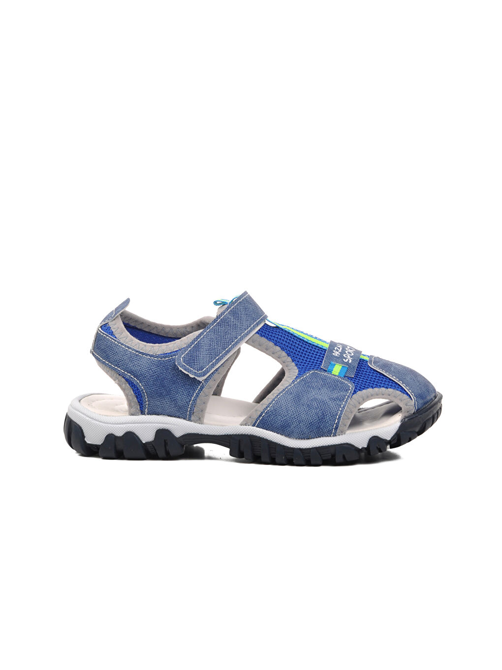 Mavi Ortopedik Cırtlı Erkek Çocuk Sandalet 24-418-F