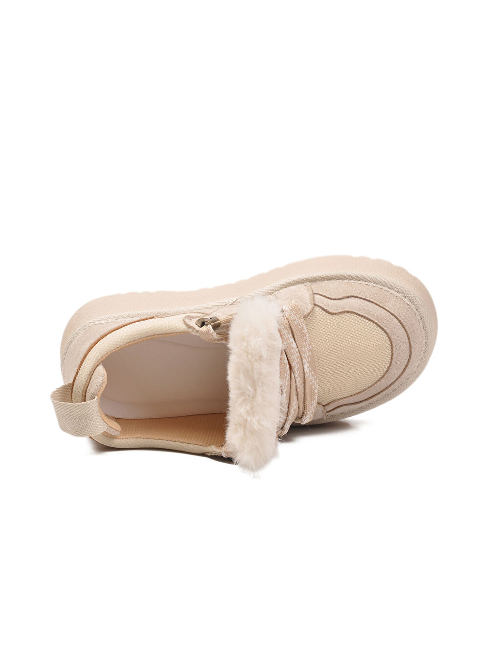 Bej Süet Bağcıklı Unisex Çocuk Spor Ayakkabı 412445 F-3