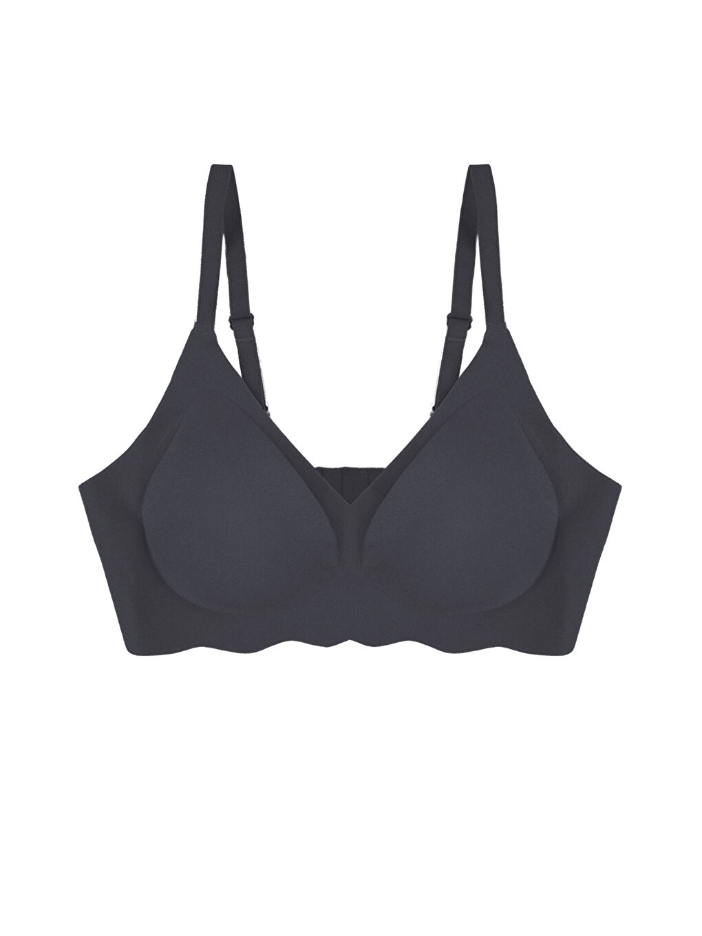 Siyah Balensiz Lazer Dikişsiz Görünmez Çıkarılabilir Pedli Sütyen-2