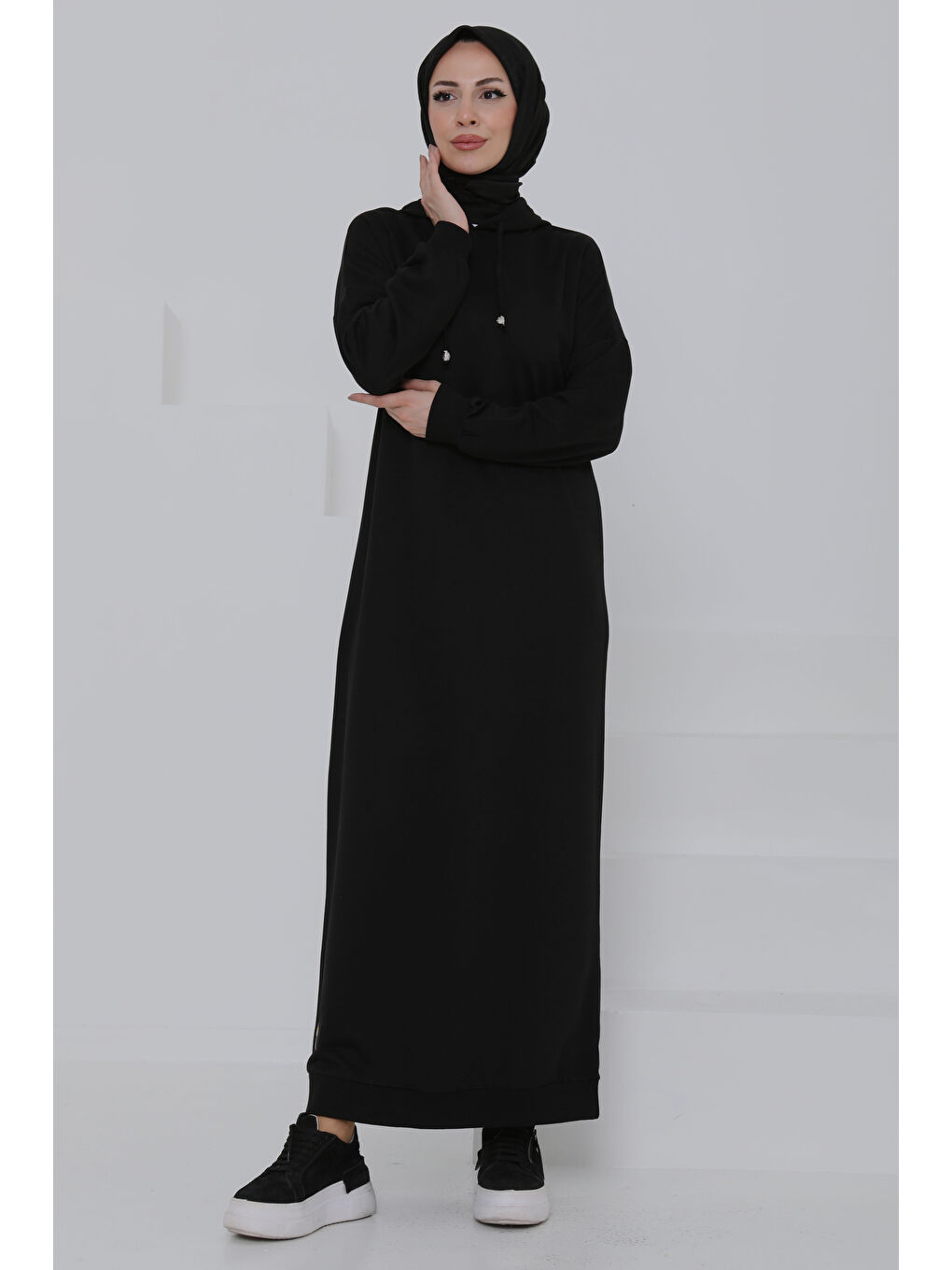 Armalı Elbise Siyah - 27049-1