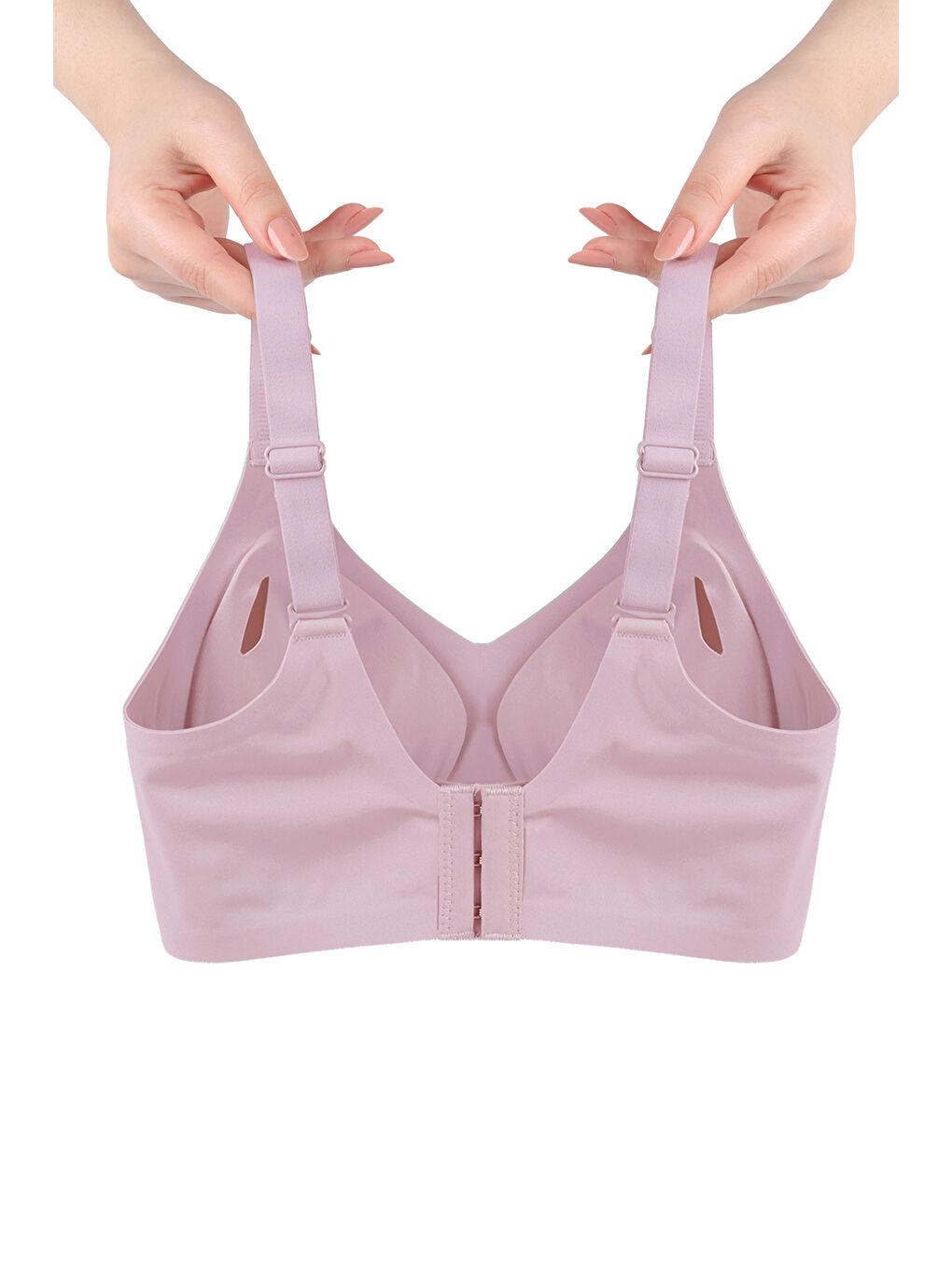 Pembe Balensiz Lazer Dikişsiz Görünmez Çıkarılabilir Pedli Toparlayıcı Sütyen-1