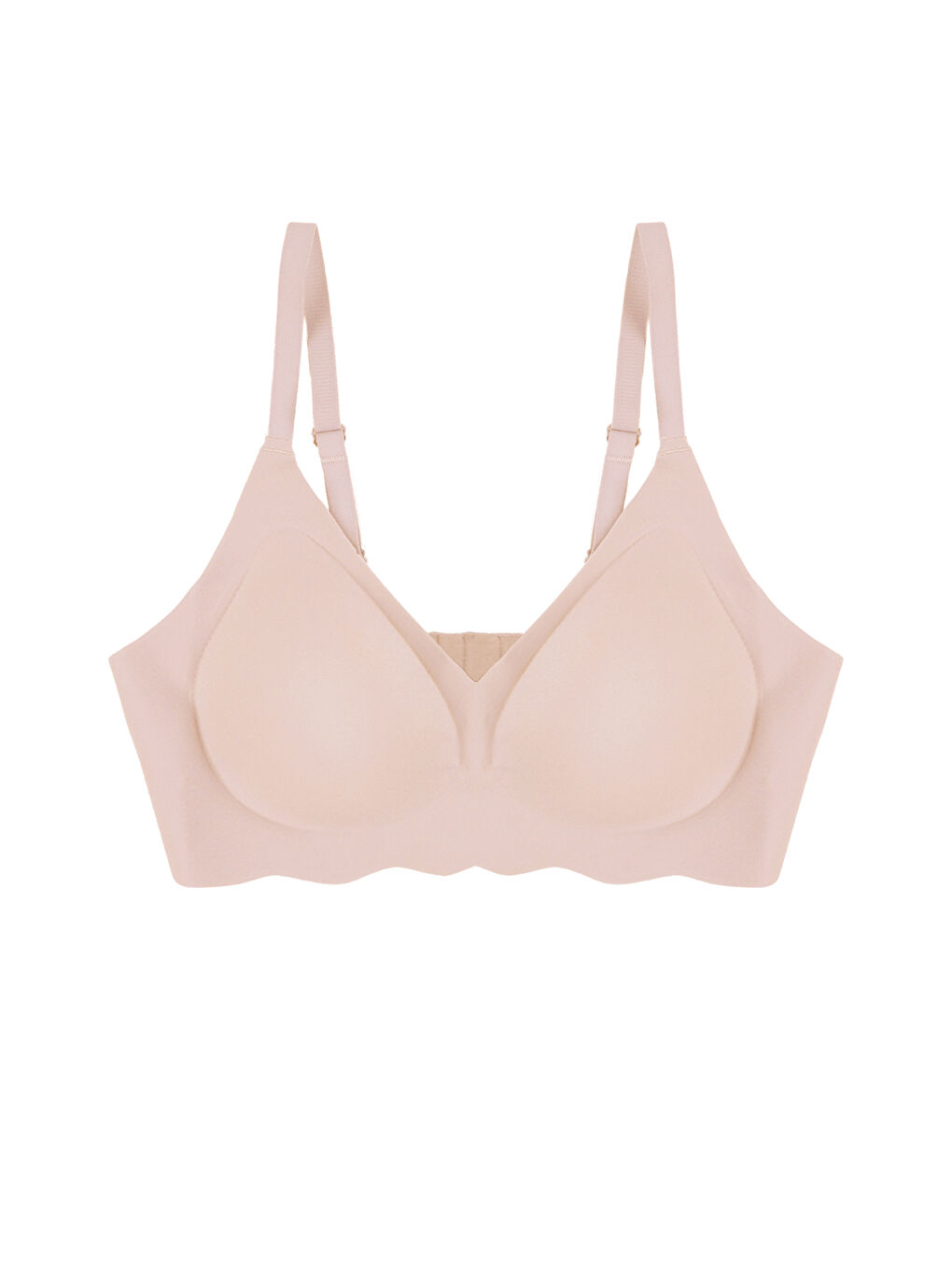 Ekru Balensiz Lazer Dikişsiz Görünmez Çıkarılabilir Pedli Sütyen-2