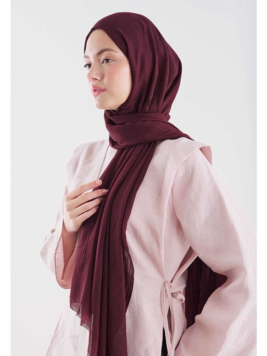 Dubai Premium Şal Koyu Bordo-1