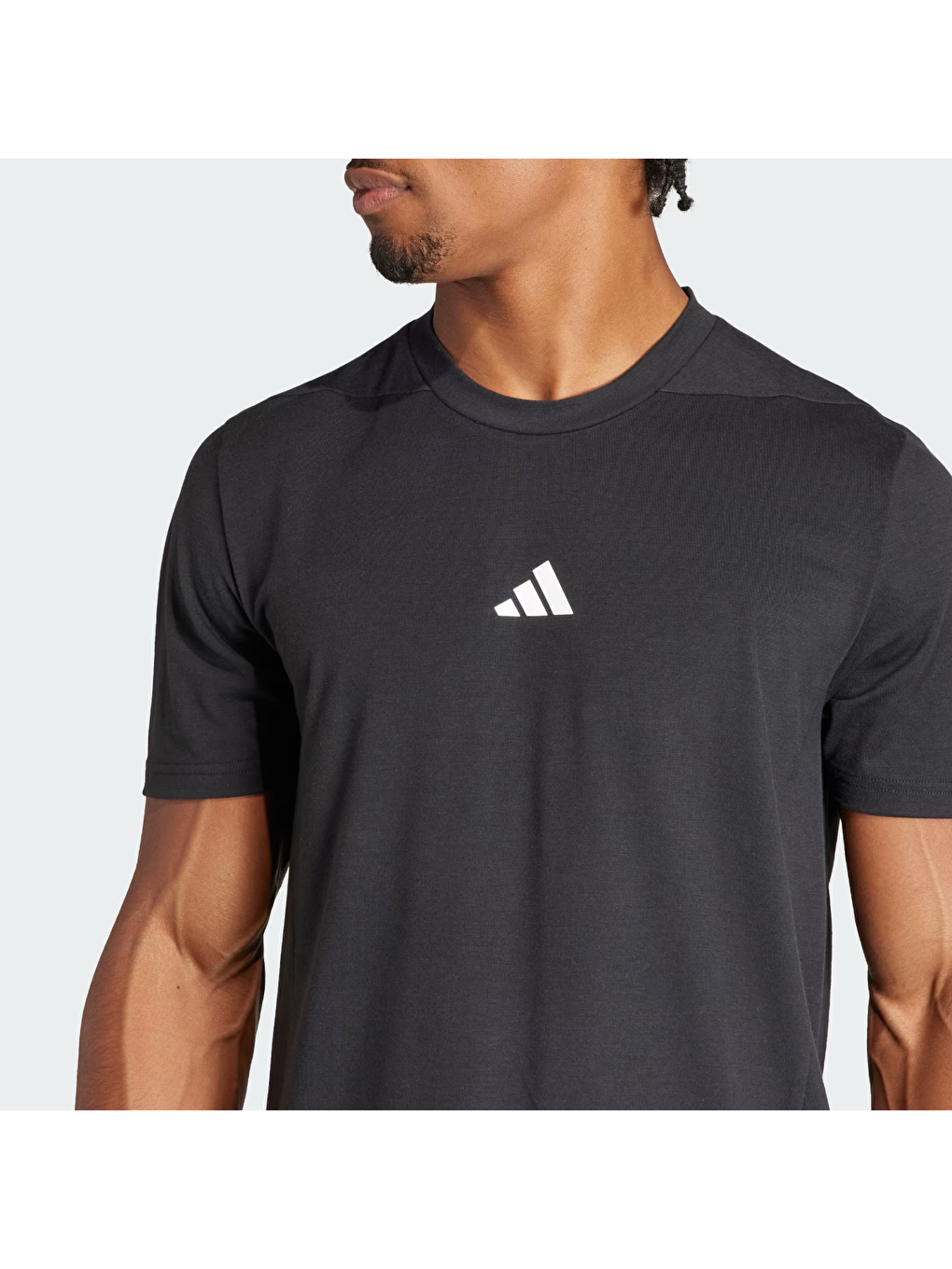 Adidas Siyah Designed For Training Erkek Siyah Yuvarlak Yaka Tişört - 2