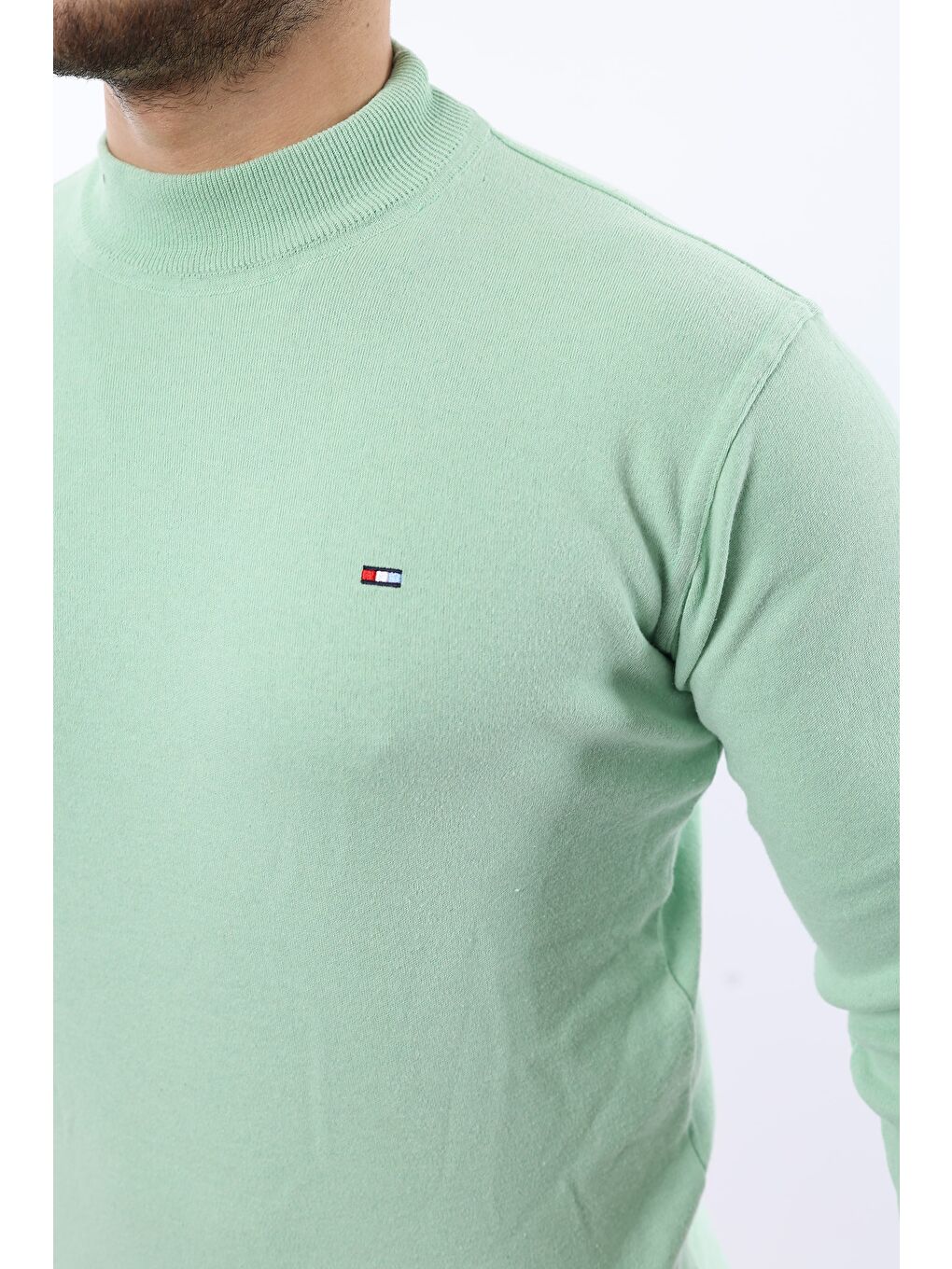 Turkuaz Erkek Yarım Balıkçı Yaka Triko Kazak-1