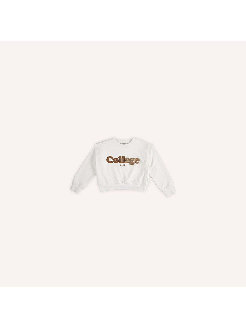 Panço Ekru Kız Çocuk Nakış Detaylı Sweatshirt - 2