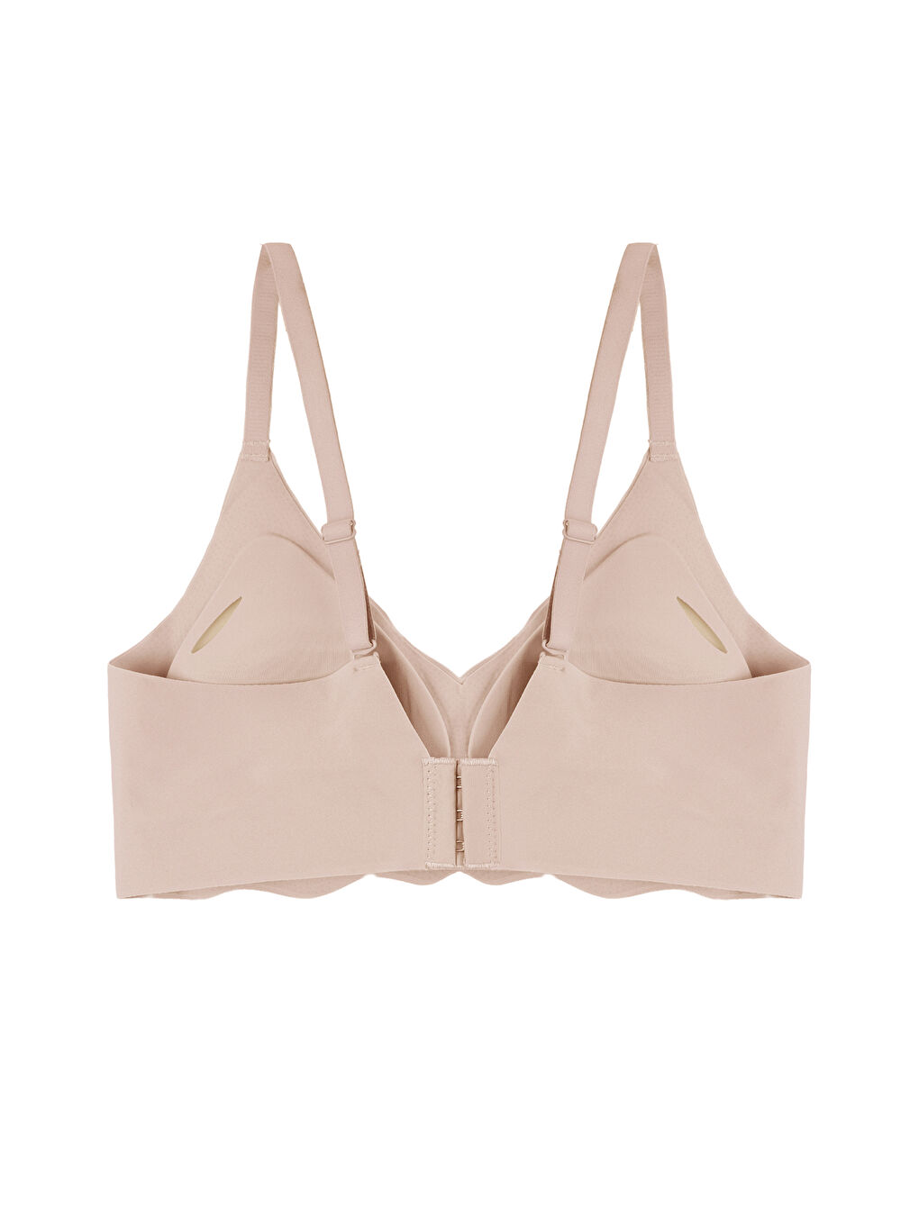 Ekru Balensiz Lazer Dikişsiz Görünmez Çıkarılabilir Pedli Sütyen-3