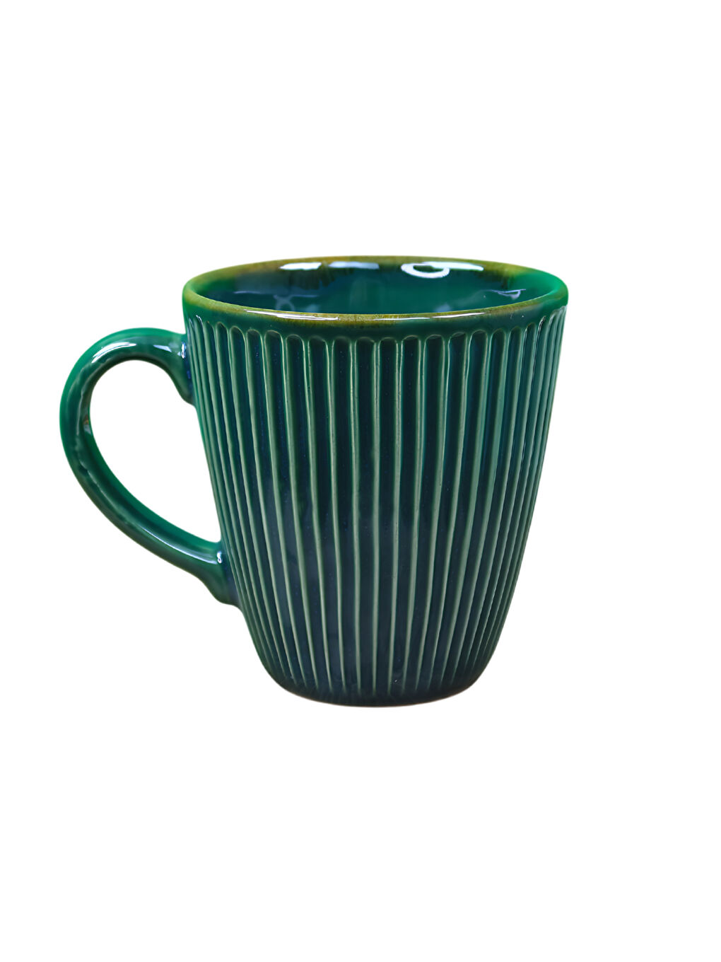Yeşil Çizgili Seramik Kupa-1