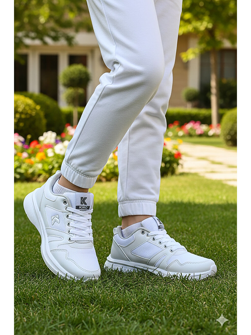 Beyaz Dima Fileli Faylon Taban Erkek Çocuk Spor Ayakkabı-2