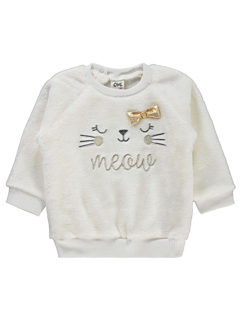 Baby Kız Bebek Sweatshirt 6-18 Ay Ekru