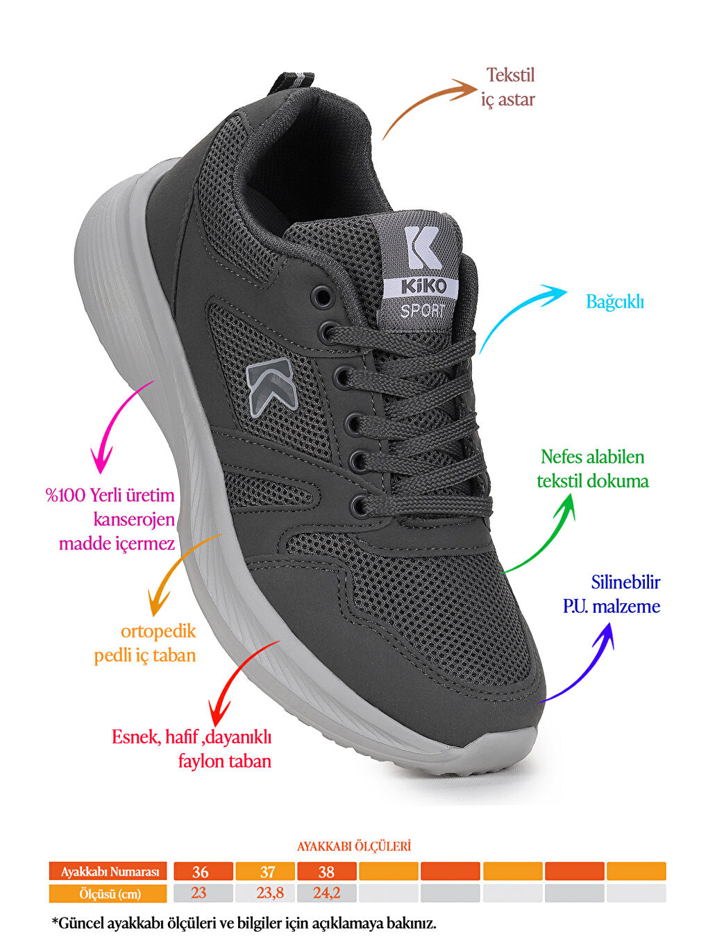 Gri Dima Fileli Faylon Taban Erkek Çocuk Spor Ayakkabı-1