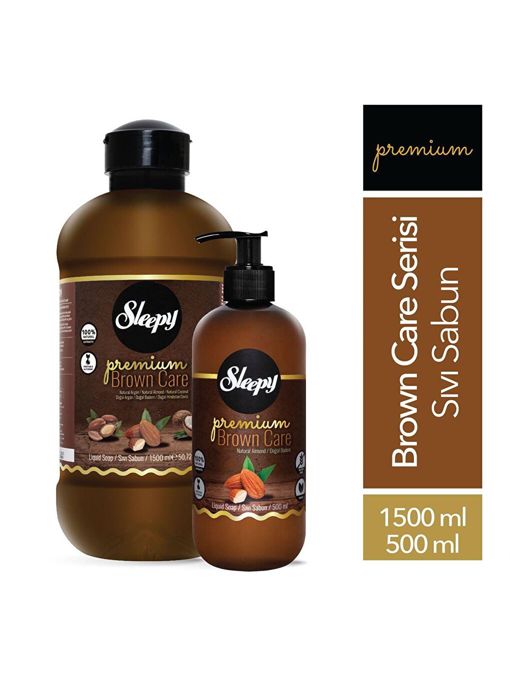 Sleepy Beyaz Premium Brown Care Serisi Sıvı Sabun 1500 ml + 500 ml