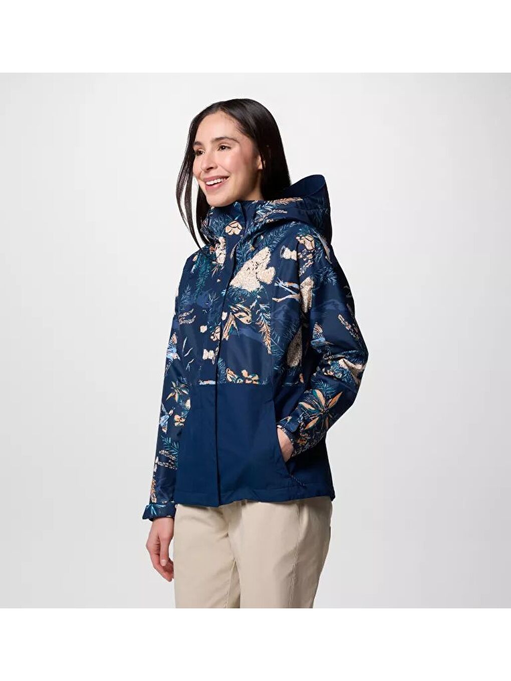 Lacivert Women's Hikebound™ Printed Jacket Kadın Mont WL5192-2