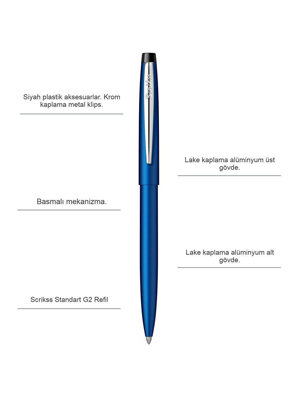 Scrikss Mavi F108 Tükenmez Kalem - 1