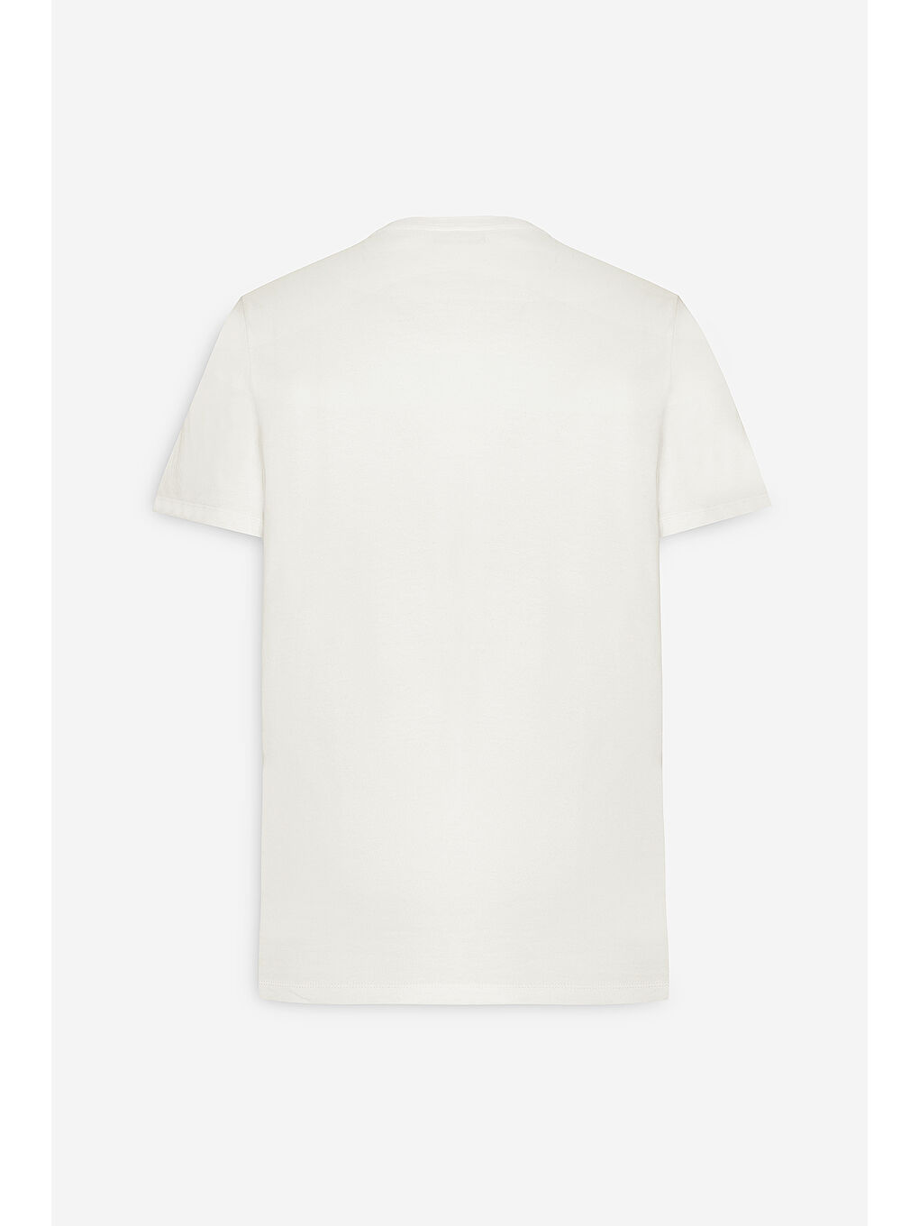 Erkek Beyaz Slim Fit Dar Kesim Pamuklu Esnek Baskılı Bisiklet Yaka Tişört-7