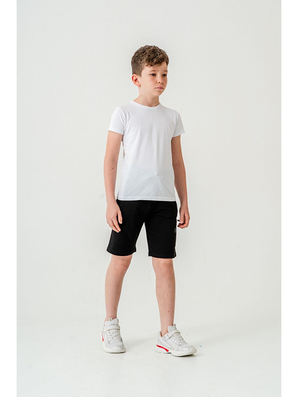 Siyah Stay  Good Baskılı Cep Fermuarlı Erkek Çocuk Şort-2