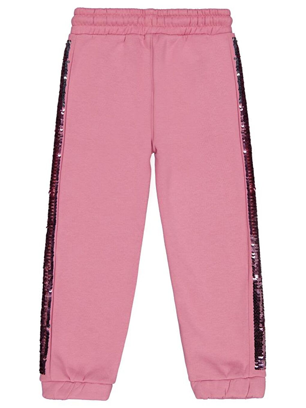 Girls Şerit Pul Nakışlı 6-9 Yaş Eşofman Altı - Pembe 6-7 Yaş-2