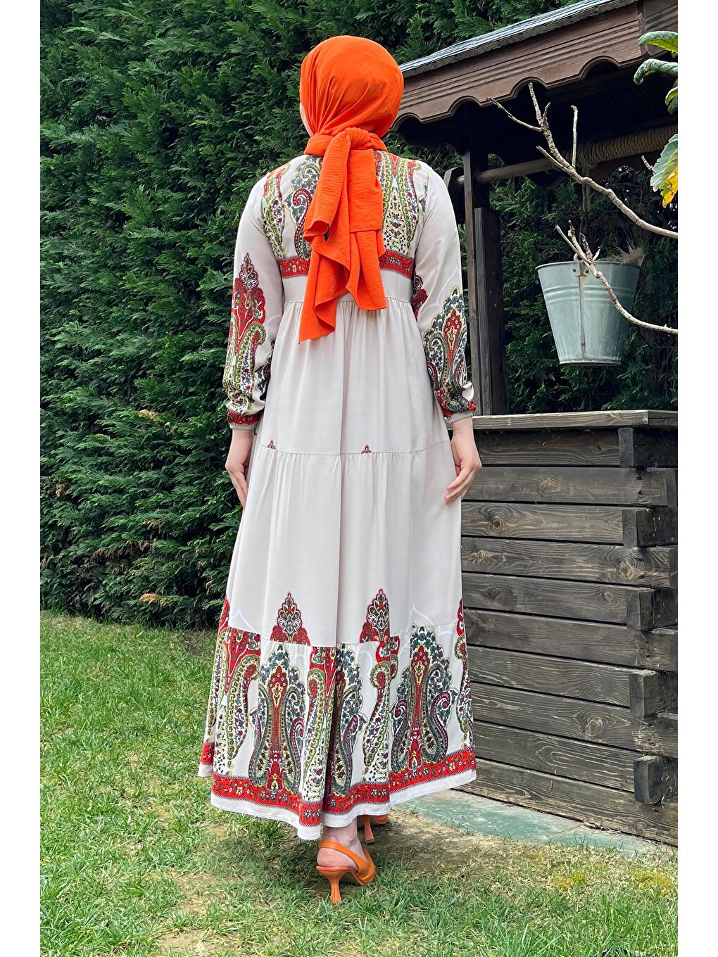 Bisiklet Yaka Kadın Bej Elbise - 11669-6