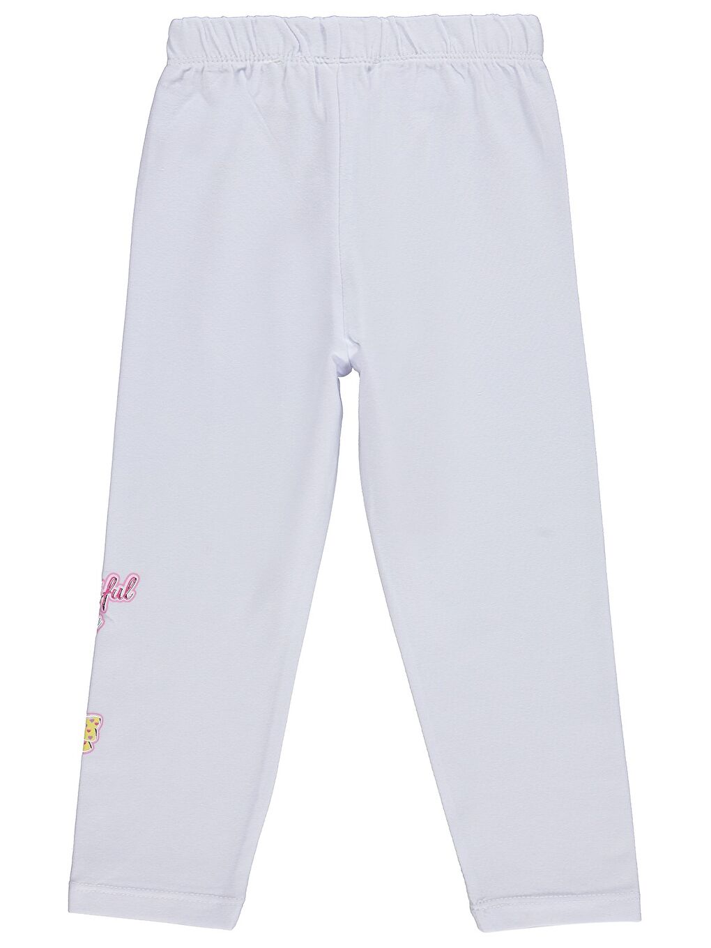 Girls Beautiful Day Baskılı 2-5 Yaş Tayt - Beyaz-2