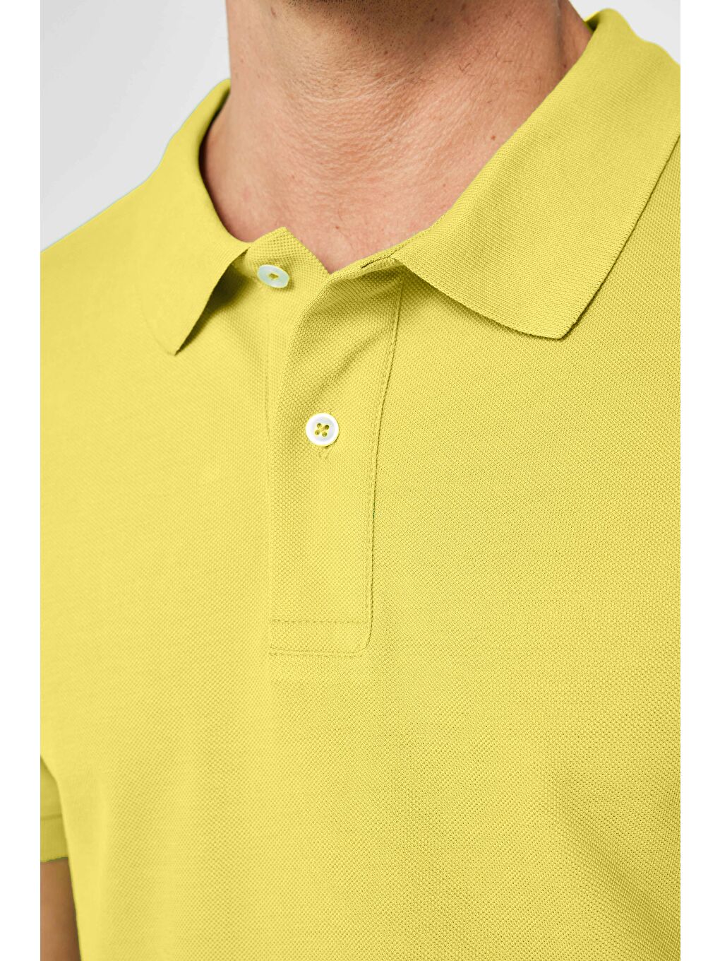 Erkek Slim Fit Dar Kesim %100 Pamuk Yeşil Polo Yaka Tişört-2
