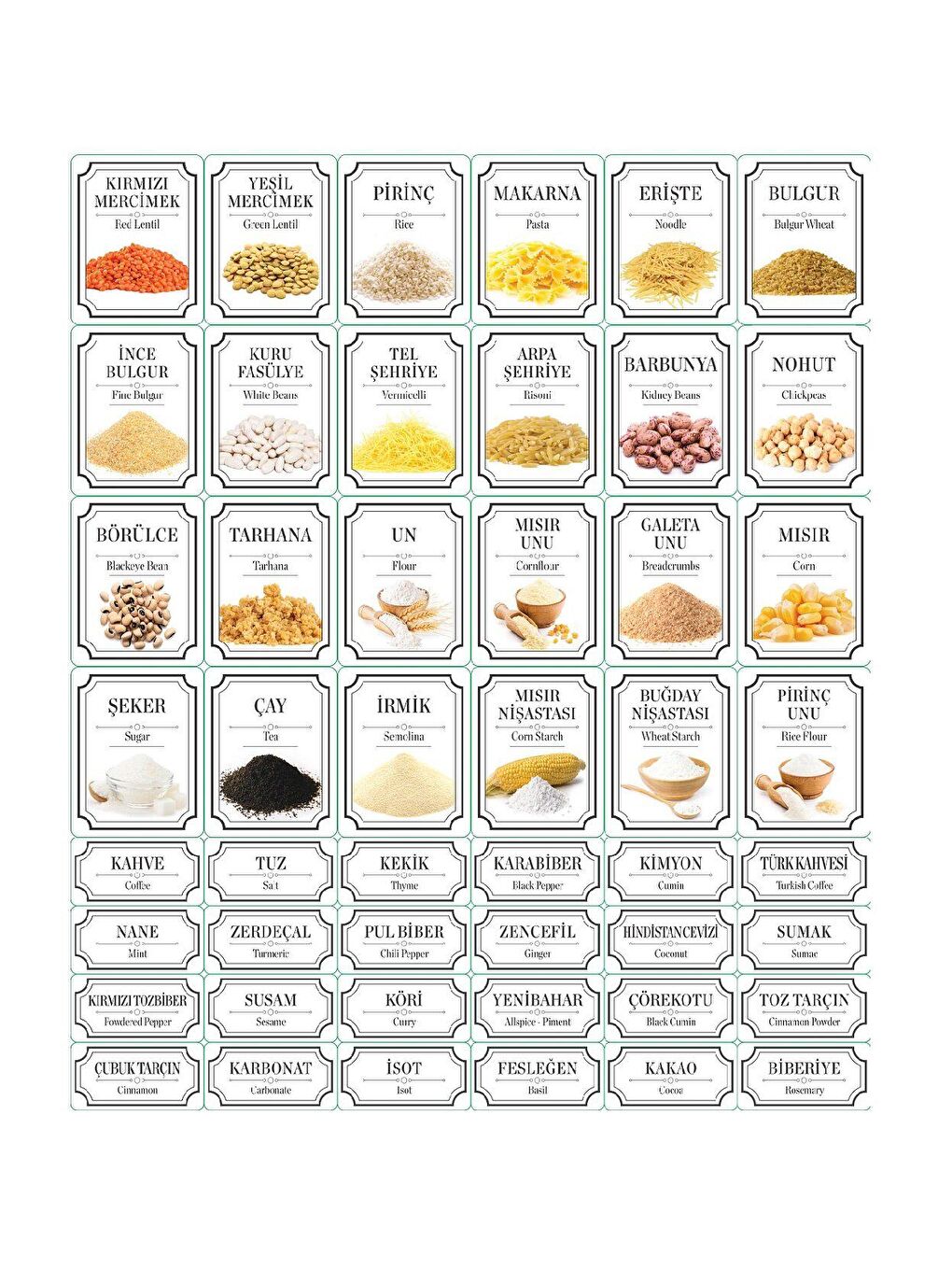 Antrasit 24 Parça Etiketli Kare Erzak Saklama Kabı