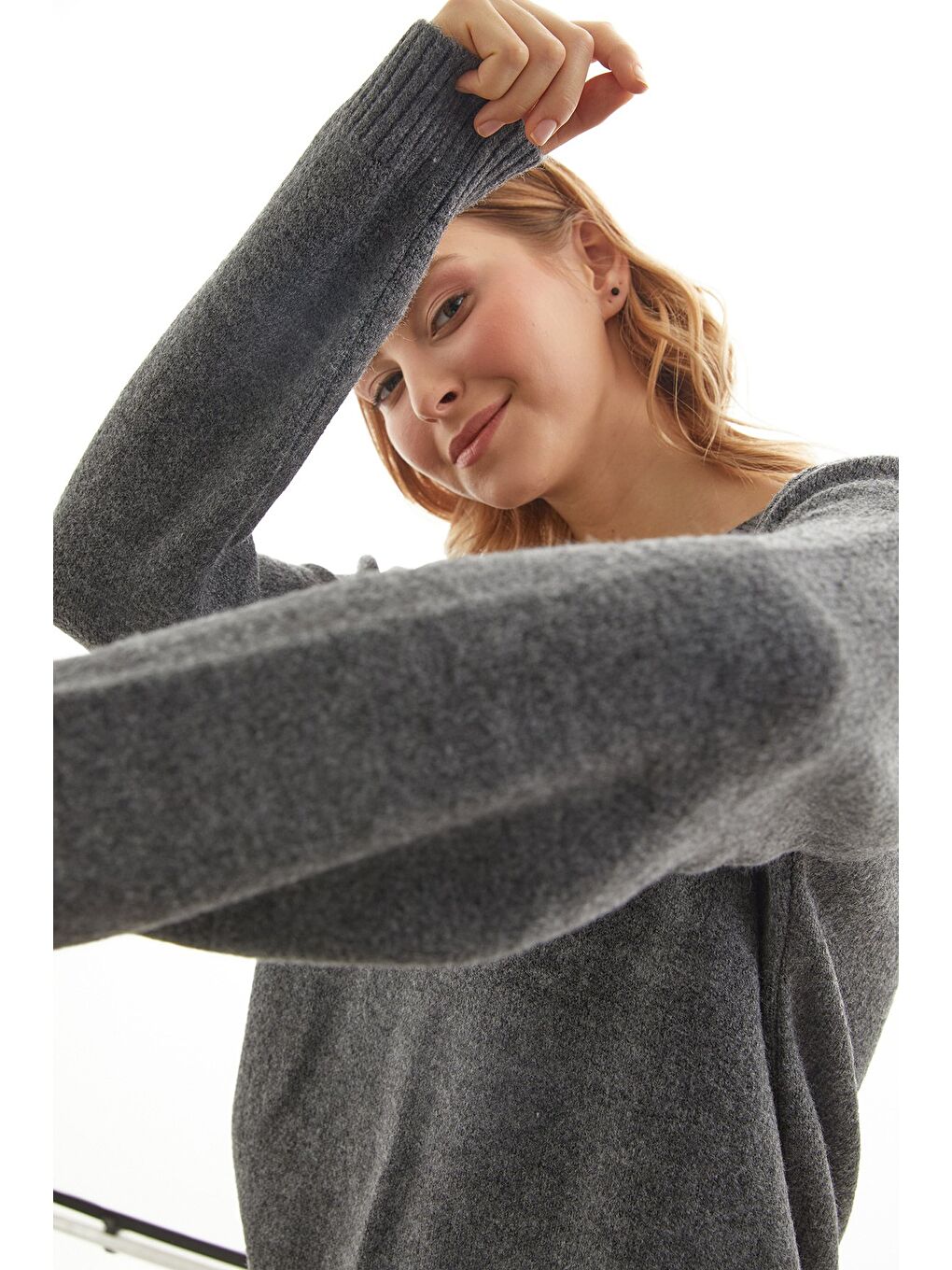 Antrasit Basic V Yaka Salaş Kazak-3