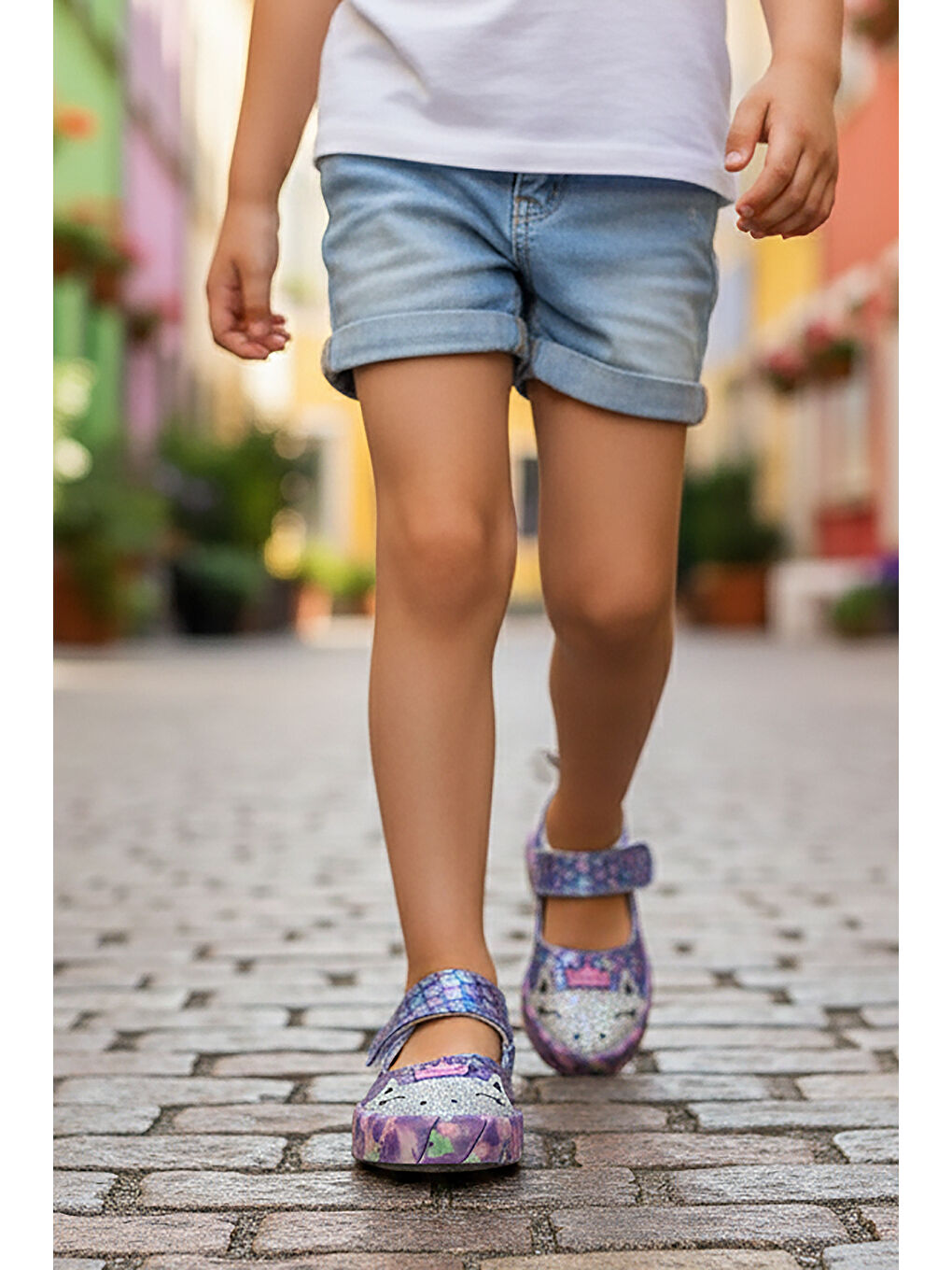 Lila Zubin Deniz Kızı Cırtlı Kız Çocuk Babet Ayakkabı-2