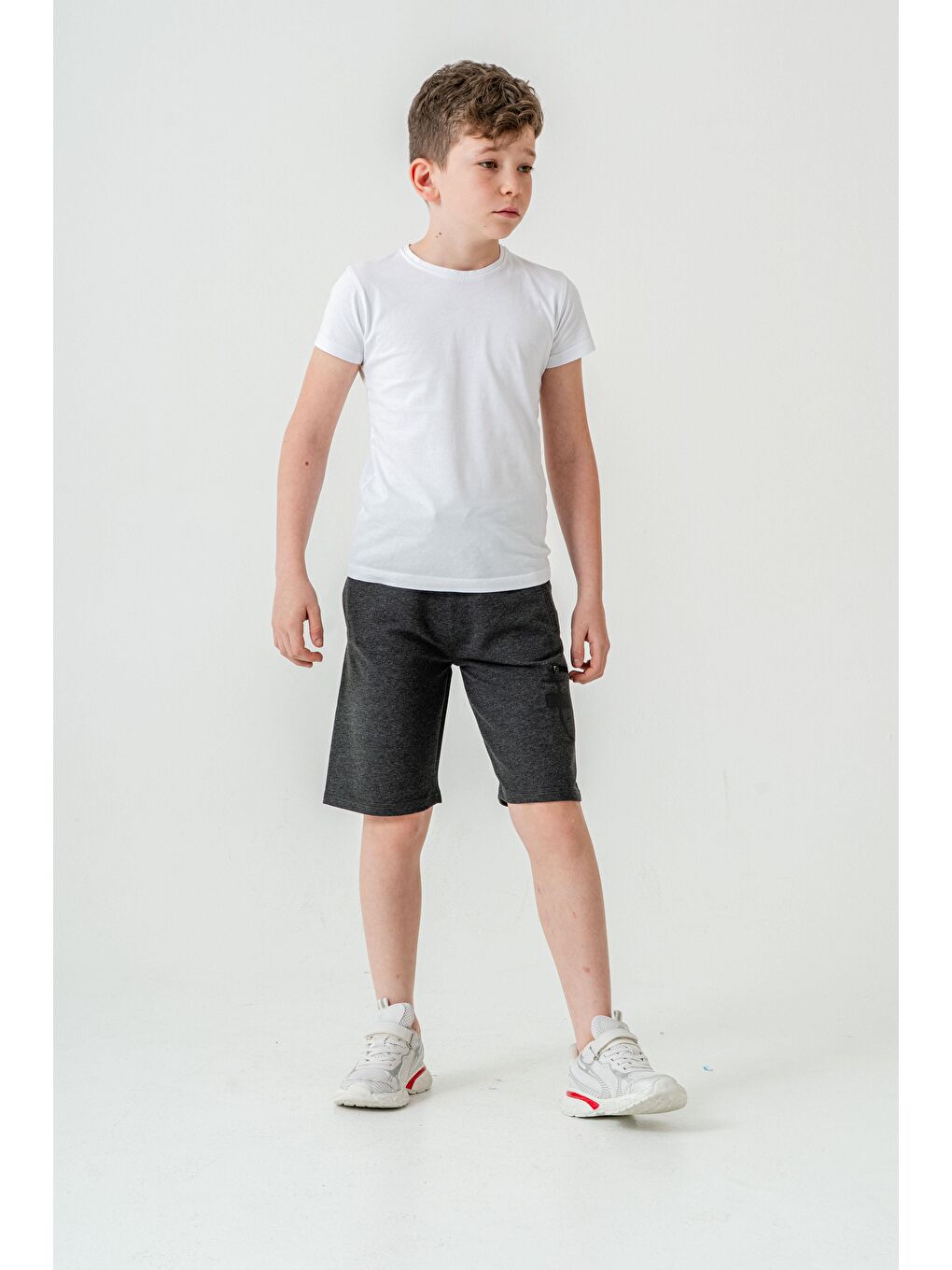 Antrasit Stay  Good Baskılı Cep Fermuarlı Erkek Çocuk Şort-2